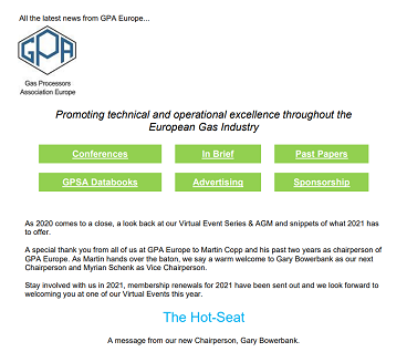 GPA Europe December 2020 Newsletter