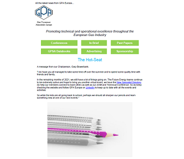 GPA Europe September 2021 Newsletter