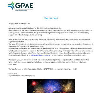 GPA Europe January 2023 Newsletter
